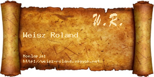 Weisz Roland névjegykártya